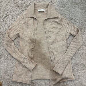 Abercrombie & Fitch Merino Wool Slim Collared Top